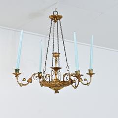 German 19th Century Giltwood Candle Chandelier - 4612001