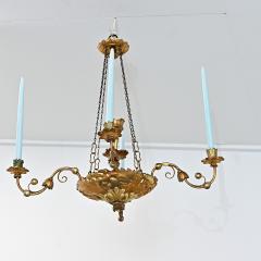 German 19th Century Giltwood Candle Chandelier - 4612002