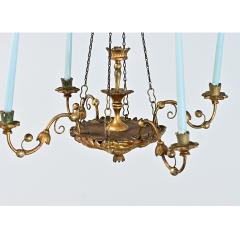 German 19th Century Giltwood Candle Chandelier - 4612003