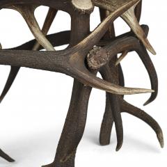 German Antler Circular Coffee Table with Green Felt Top - 1937739