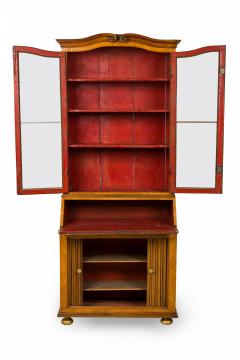 German Biedermeier Olivewood Inlaid and Parcel Gilt Secretary Bookcase - 4170215