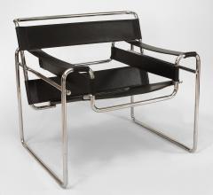German Chrome and Leather Arm Chairs - 4669058