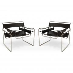 German Chrome and Leather Arm Chairs - 4734324