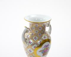 German Dresden Porcelain Painted Gilt Decorated Urn Shape Decorative Vase - 4793687
