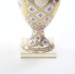 German Dresden Porcelain Painted Gilt Decorated Urn Shape Decorative Vase - 4793689