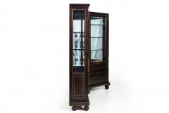 German Edwardian Ebony and Inlaid Two Part Corner Display Cabinet circa 1900 - 4501760