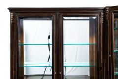 German Edwardian Ebony and Inlaid Two Part Corner Display Cabinet circa 1900 - 4501761