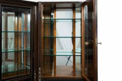 German Edwardian Ebony and Inlaid Two Part Corner Display Cabinet circa 1900 - 4501764