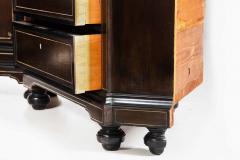 German Edwardian Ebony and Inlaid Two Part Corner Display Cabinet circa 1900 - 4501765