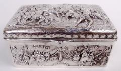 German Hanau Silver Keepsake Box with Classical Battle Scene - 4020603