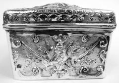 German Hanau Silver Keepsake Box with Classical Battle Scene - 4020607