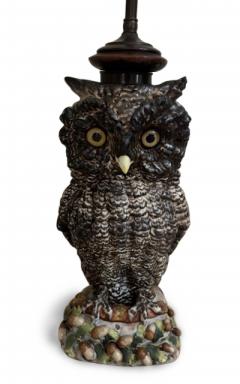 German Meissen Porcelain Owl mounted as a table lamp - 4658051