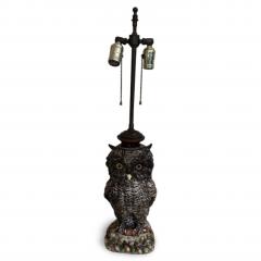 German Meissen Porcelain Owl mounted as a table lamp - 4708835