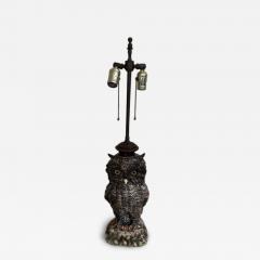German Meissen Porcelain Owl mounted as a table lamp - 4708918