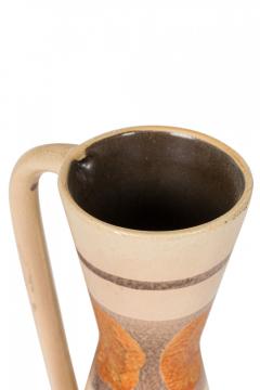 German Mid Century Hourglass Form Beige and Brown Horizontally Patterned Handled - 4675705