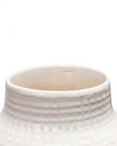 German Mid Century Raised Grid Textured White Porcelain Vase - 4673055