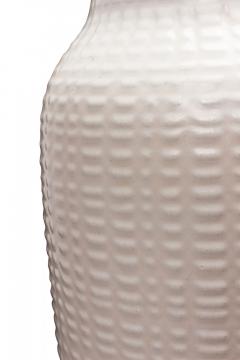 German Mid Century Raised Grid Textured White Porcelain Vase - 4673056