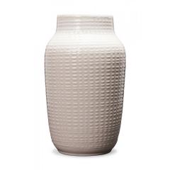 German Mid Century Raised Grid Textured White Porcelain Vase - 4720774
