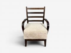 German Modern Lounge Chairs Oak Beige Shearling Germany 1940s - 4702445