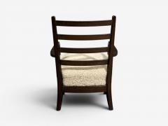 German Modern Lounge Chairs Oak Beige Shearling Germany 1940s - 4702449