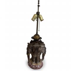 German Porcelain 3 Elephant Head Lamp - 4708834
