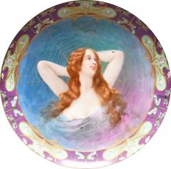 German Porcelain Charger Depicting a Young Maiden Circa 1900  - 4527087
