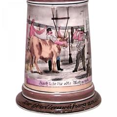 German Porcelain and Pewter Beer Stein - 4321302