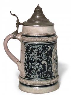 German Porcelain and Pewter Beer Stein - 4321304