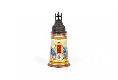 German Porcelain and Pewter Beer Stein - 4669790