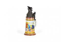 German Porcelain and Pewter Beer Stein - 4669791