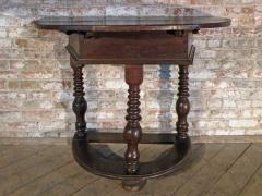 German Rustic 18th Century Baroque Demi Lune Console Table - 624337