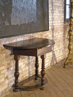 German Rustic 18th Century Baroque Demi Lune Console Table - 624340