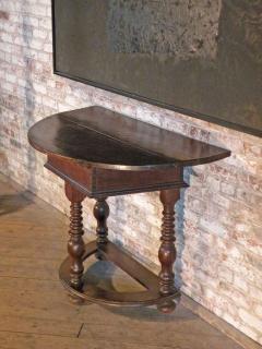 German Rustic 18th Century Baroque Demi Lune Console Table - 624341