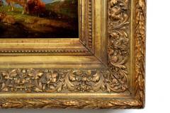 German School 19th Century Mountainscape Painting of Cattle and Sheep - 709300