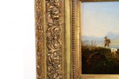 German School 19th Century Oil Painting of a Hiker in an Alpine Landscape - 4470174