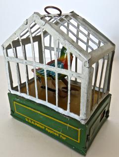 German Song Bird in Cage Toy Circa 1920 - 285729