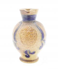 German Stoneware Pitcher with Incised Blue Decorations - 4200599
