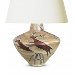 German Table Lamp with Cave Painting Design - 3496174
