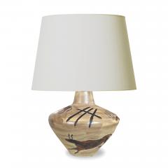 German Table Lamp with Hand Painted Cave Art Designs - 2829769