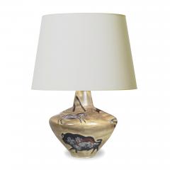 German Table Lamp with Hand Painted Cave Art Designs - 2829770