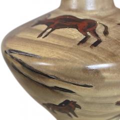 German Table Lamp with Hand Painted Cave Art Designs - 2829771