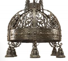 German Wrought Iron 1920s Dome Shaped Chandelier - 737120