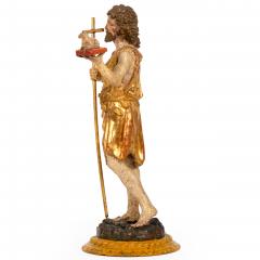 German or Austrian Polychromed Statue Sculpture of Saint John the Baptist - 4791693