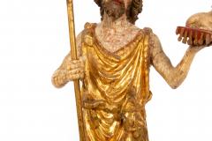 German or Austrian Polychromed Statue Sculpture of Saint John the Baptist - 4791694