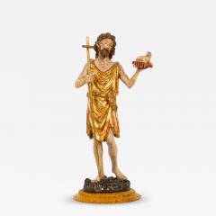 German or Austrian Polychromed Statue Sculpture of Saint John the Baptist - 4791794