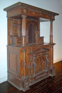 German or Swiss Late Renaissance Baroque 17th Century Inlaid Buffet Cabinet - 3143931