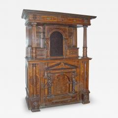 German or Swiss Late Renaissance Baroque 17th Century Inlaid Buffet Cabinet - 3149805