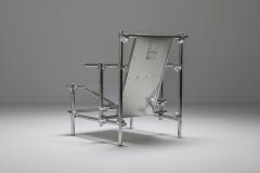 Gerrit Rietveld Postmodern Rietveld Style Chromed Metal Lounge Chair 1970s - 1311665