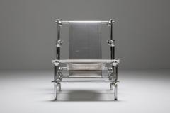 Gerrit Rietveld Postmodern Rietveld Style Chromed Metal Lounge Chair 1970s - 1311668