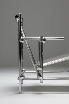 Gerrit Rietveld Postmodern Rietveld Style Chromed Metal Lounge Chair 1970s - 1311672